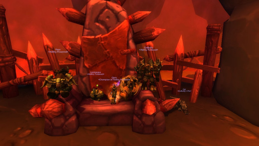 Short and her crew seen in Bloodmaul Slag Mines emphasizing Warlords of Draenor dungeon thoughts. 