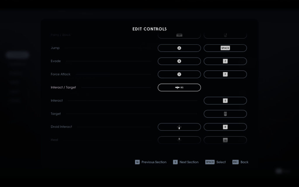 This week Short shows off Respawn Entertainment's recent developed Star Wars title that was published by Electronic Arts known as Star Wars Jedi: Fallen Order in this segment of Options for Accessibility. Seen is the action-adventure's control options.