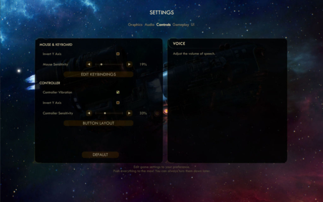 Seen are the controls settings for Obsidian Entertainment's RPG The Outer Worlds provided in today's Options for Accessibility.